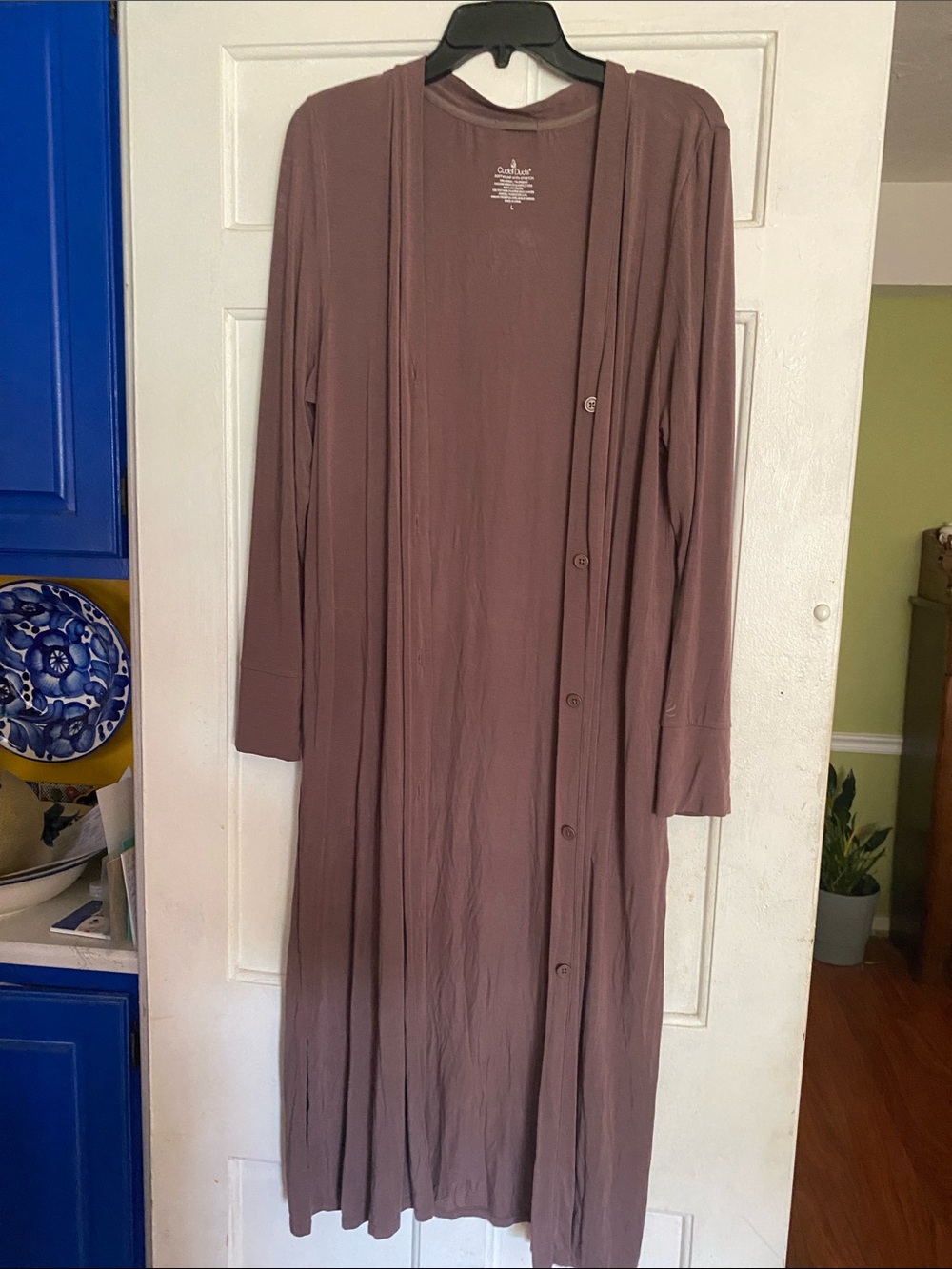 Cuddl Duds Long Cardigan in Mauve